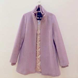 J.Crew Cocoon Coat, Italian Stadium Cloth Wool, size 12, Pink & Gold, EUC